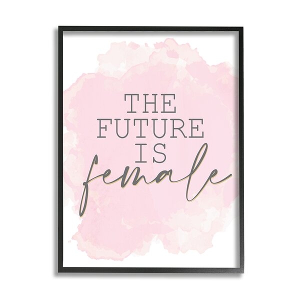 Future Is Female Phrase Abstract Pink Texture by Kim Allen - Graphic Art - Image 0