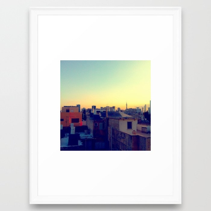 Tel Aviv Skyline Framed Art Print-Scoop White Frame - 20x26 - Image 0
