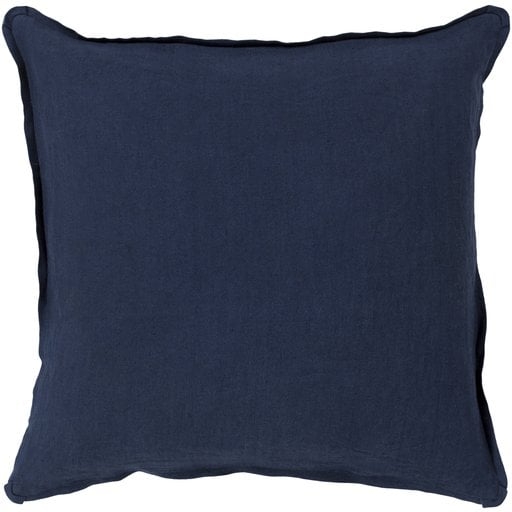 Solid Navy Linen Pillow, with down insert - Image 0