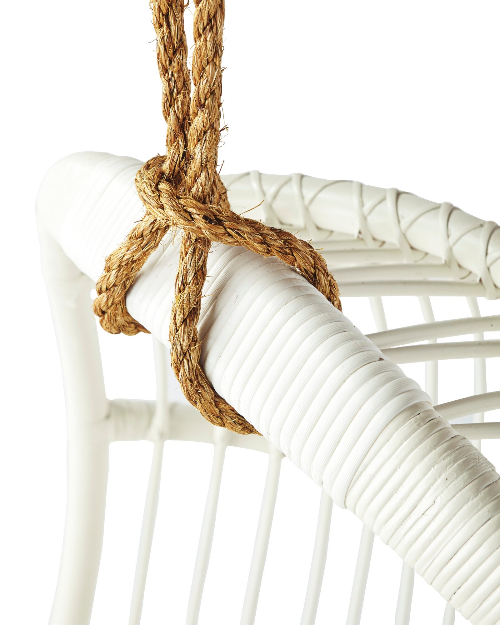 Hanging Rattan Chair - White - Image 4