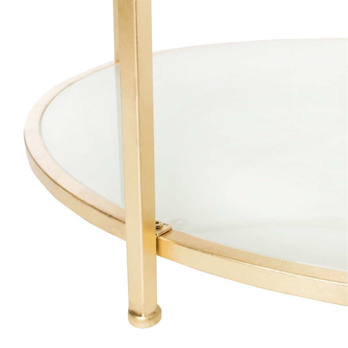 Ivy 2 Tier Round Coffee Table - Clear/Gold - Arlo Home - Image 2