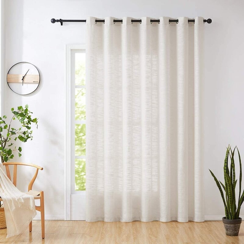 Linen Semi-Sheer Grommet Single Curtain Panel - Image 0