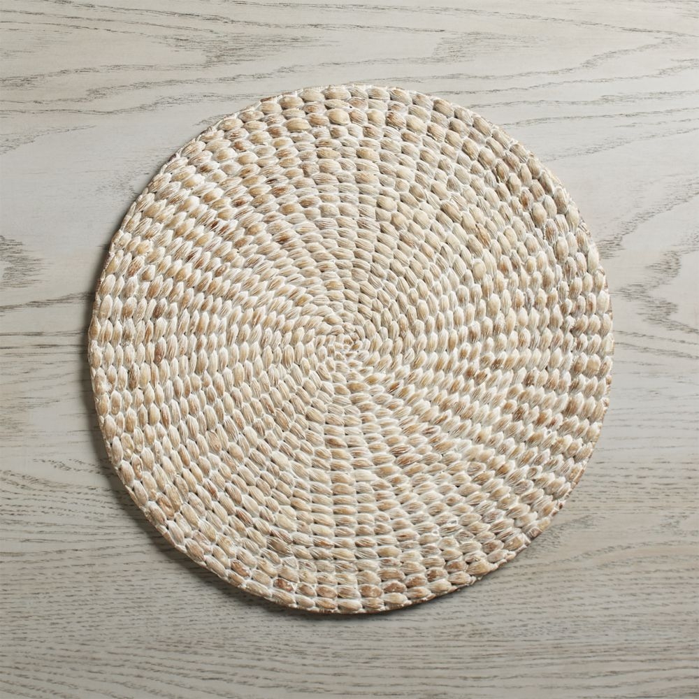 Whitewash Water Hyacinth Round Placemat - Image 0