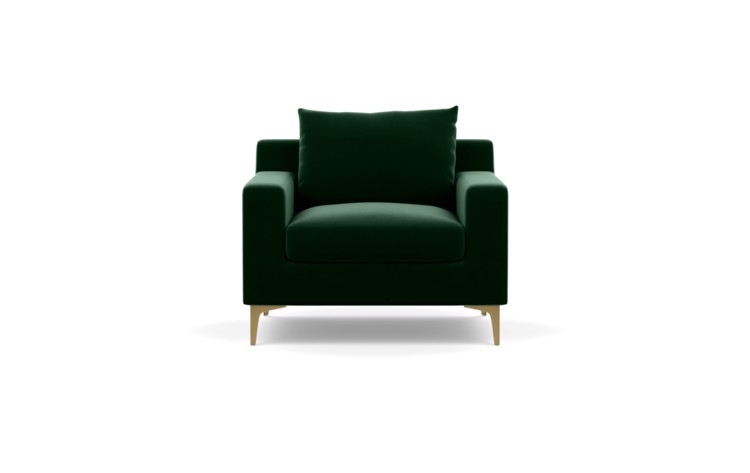 Sloan Chairs in Emerald Fabric with Brass Plated legs - Image 0