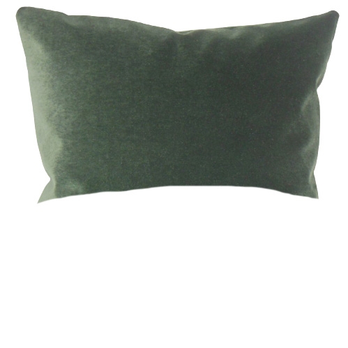 Classic Velvet Lumbar Pillow, Green, 18" x 12" - Image 0