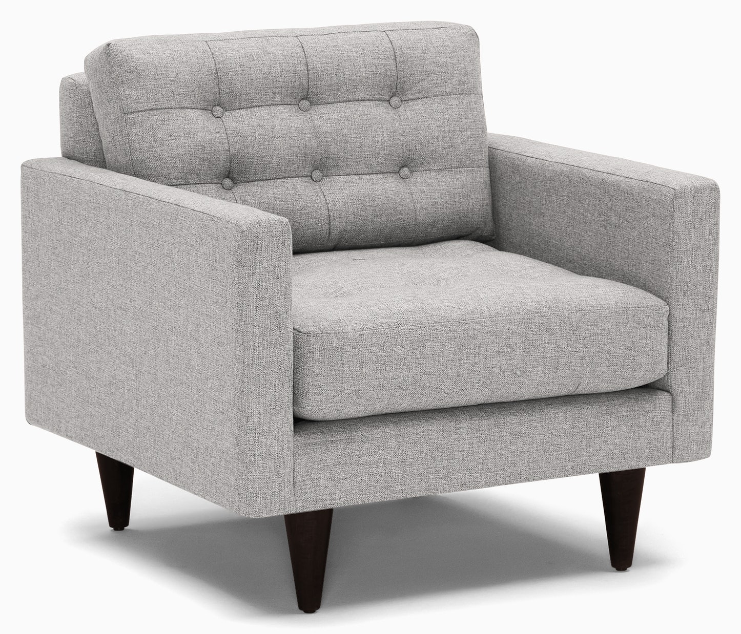 Gray Eliot Mid Century Modern Apartment Chair - Sunbrella Premier Fog - Coffee Bean - Image 0