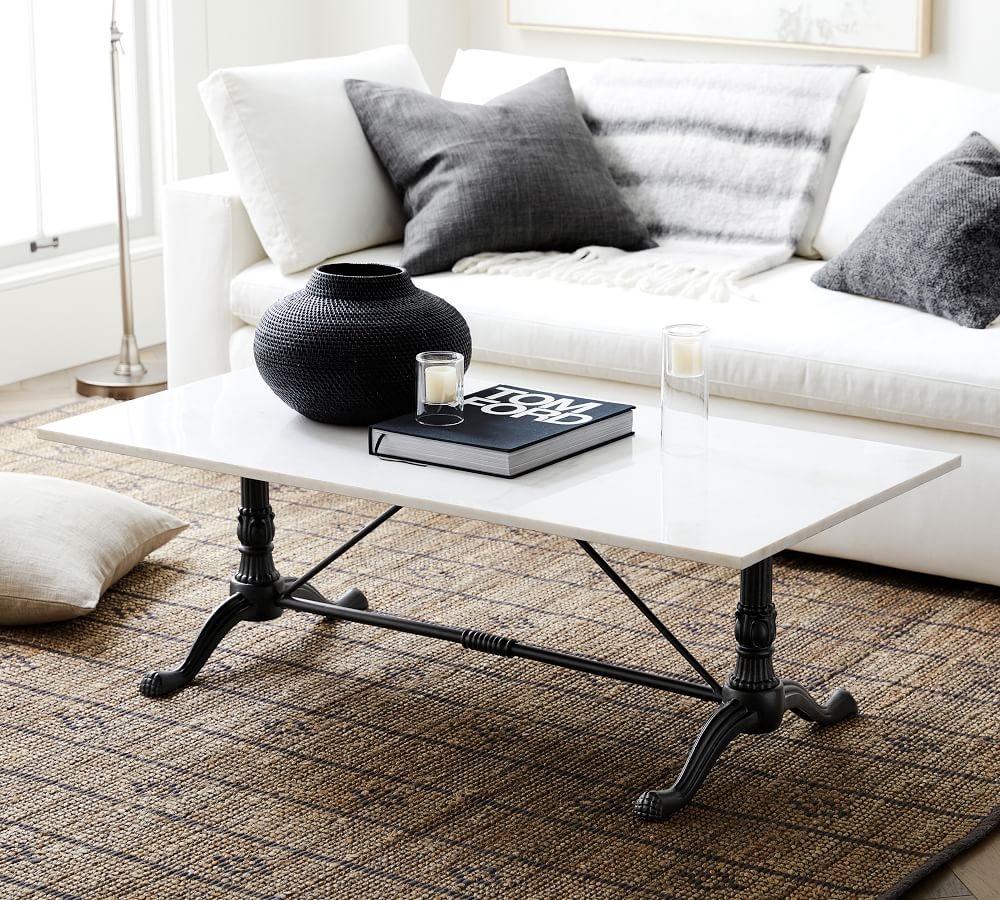 Rae Rectangular Marble Coffee Table - Image 1