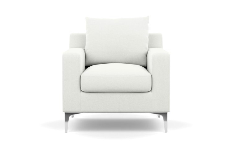 Sloan Chairs with Petite in Swan Fabric with Chrome Plated legs - Image 0