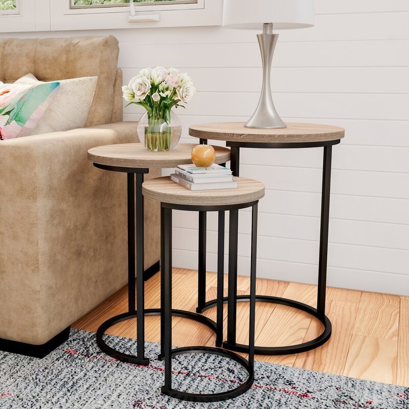 Caire Round Nesting Table Set-(Set of 3) - Image 1