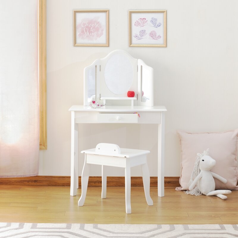 Duncombe Kids Vanity Set with Mirror - Image 0