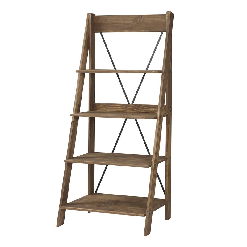 Eliott 68'' H x 31'' W Solid Wood Ladder Bookcase - Image 2