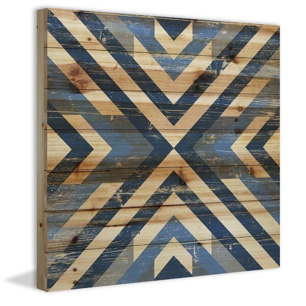'Converging Blues' Graphic Art Print on Wood - Image 0