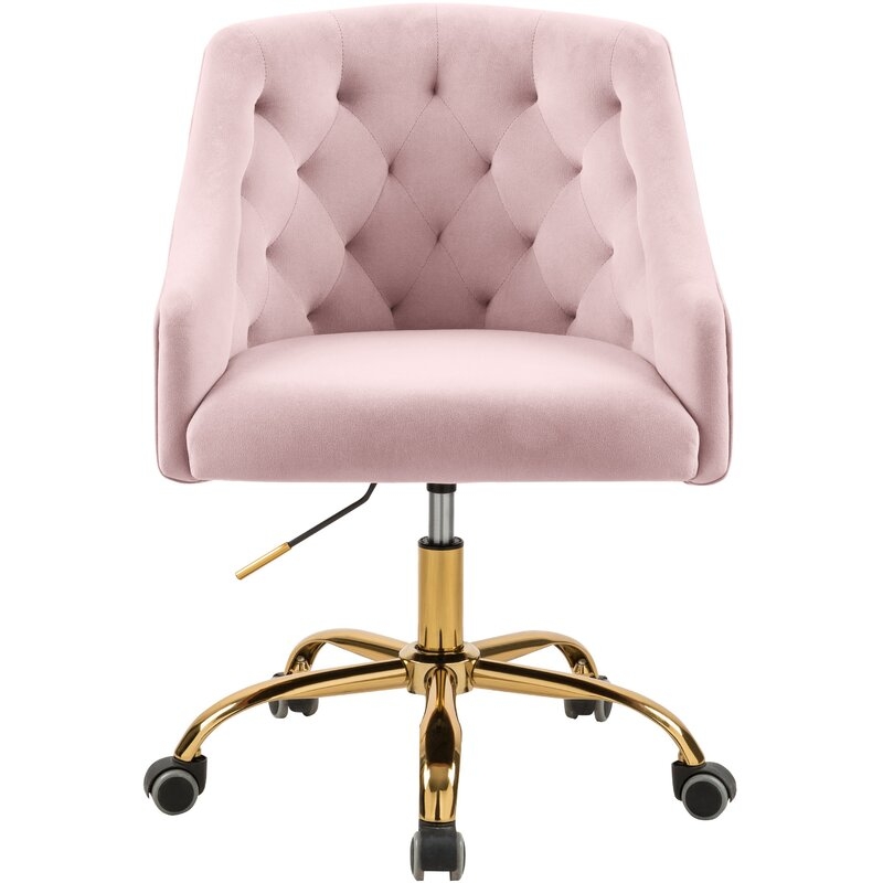 Ellefson Office Chair /Pink,Gold - Image 0