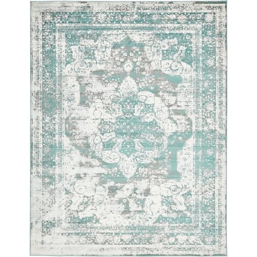 Brandt Turquoise/Gray Area Rug - Image 0