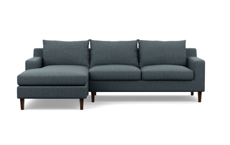 Sloan Left Chaise Sectional with Rain Fabric, Oiled Walnut legs, - Image 0