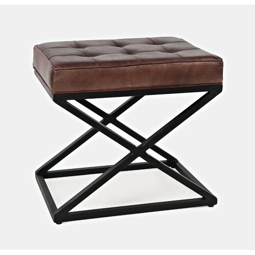 Lorilee Leather Tufted Ottoman - Image 1