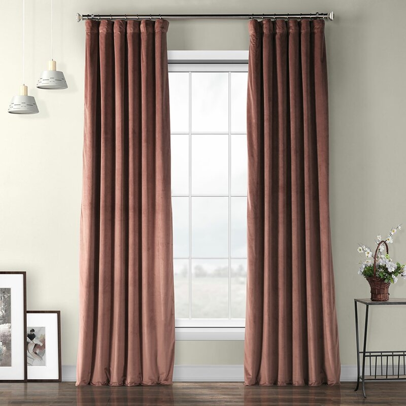 Livia Riverton Solid Heritage Plush Velvet Rod Pocket Single Curtain Panel - Image 1