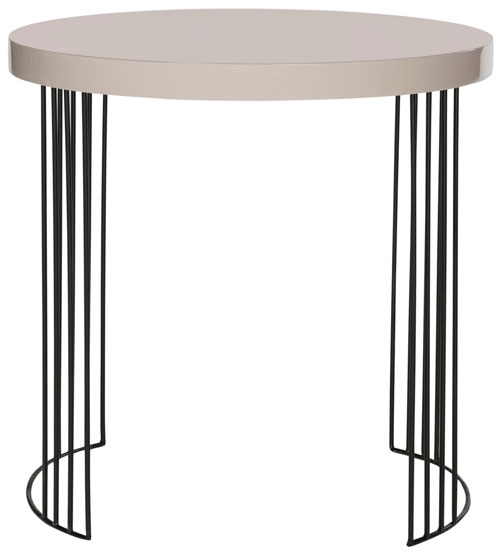 Kelly Mid Century Scandinavian Lacquer Side Table - Taupe/Black - Arlo Home - Image 0