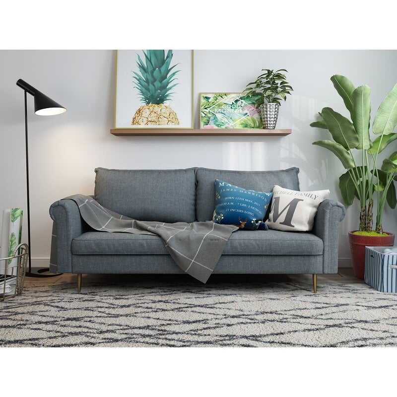 Gray Ripley 71" Rolled Arm Sofa - Image 0