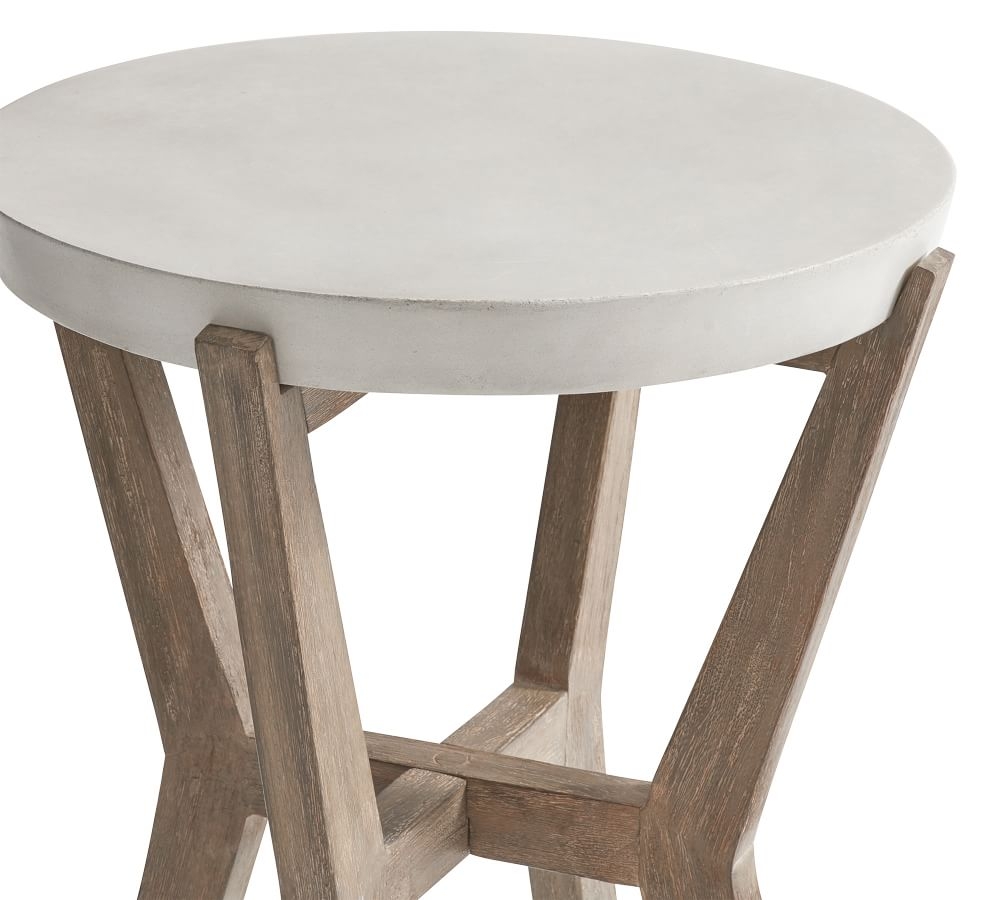 Raylan Outdoor Side Table, Weathered Gray - Image 1