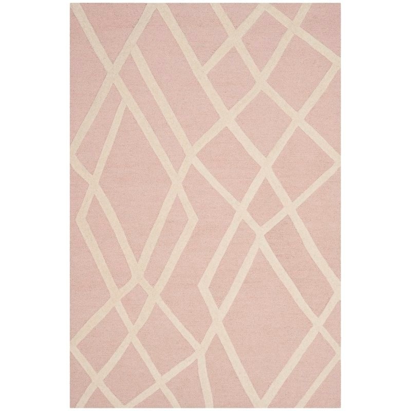 Reid Abstract Hand-Tufted Wool Pink Area Rug - Image 1