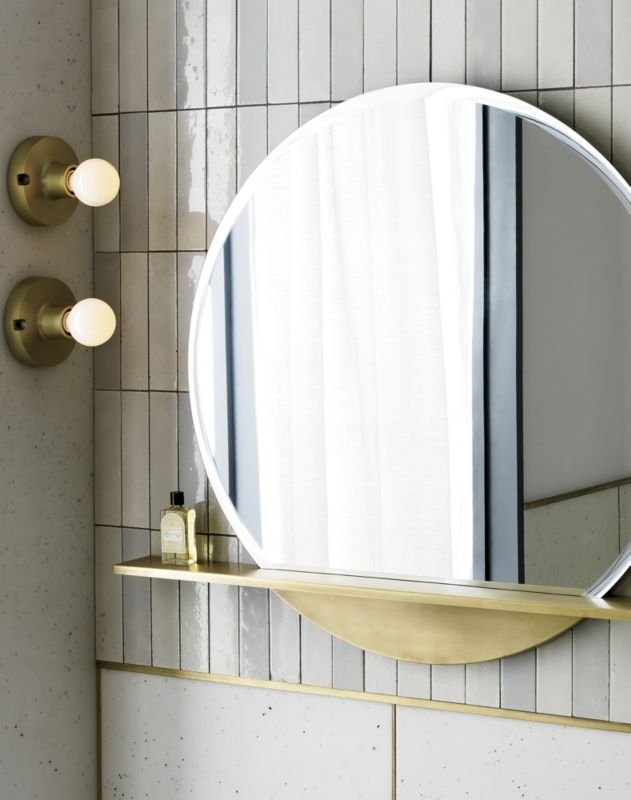 Perch Round Mirror with Shelf, 36" - Image 2