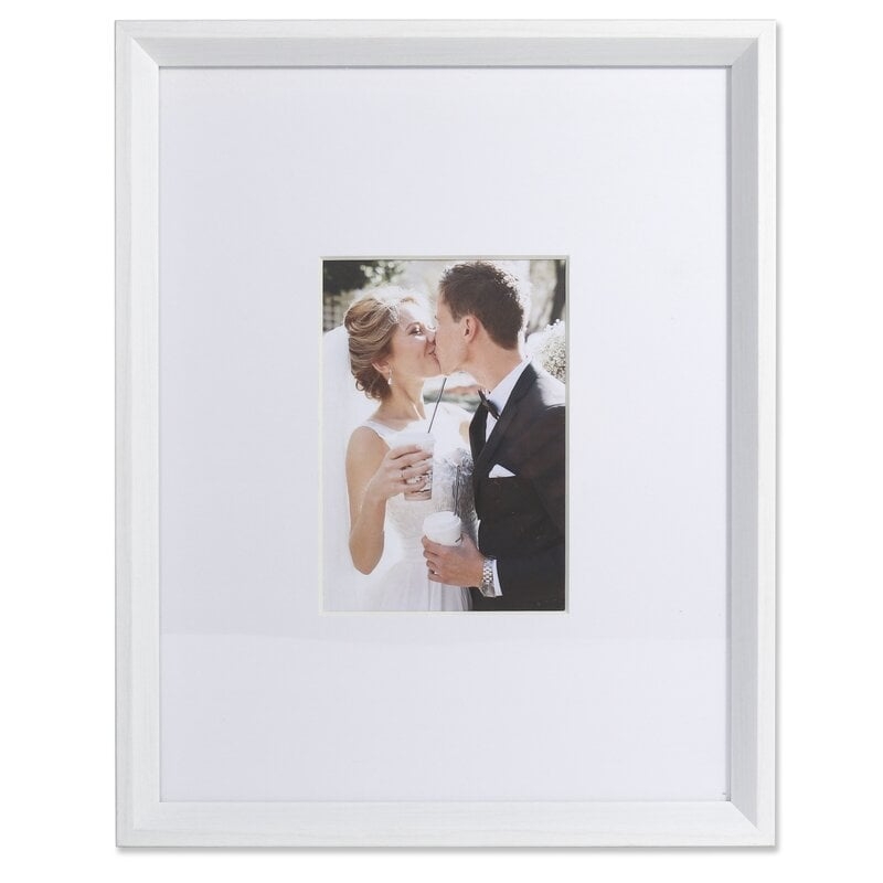 Waldenburg Wide Border Matted Gallery Picture Frame - White - 5 x 7 - Image 0