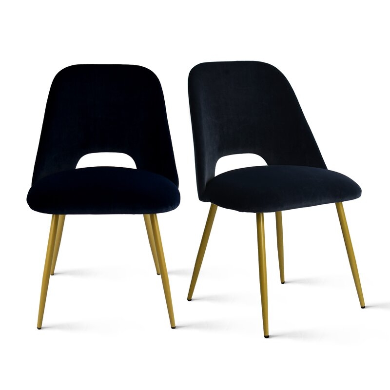 Jackeline Velvet Upholstered Side Chair (Set of 2) - Image 1