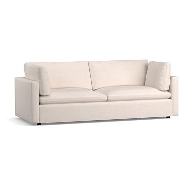 Bolinas Upholstered Sofa 90", Down Blend Wrapped Cushions, Belgian Linen Light Gray - Image 0
