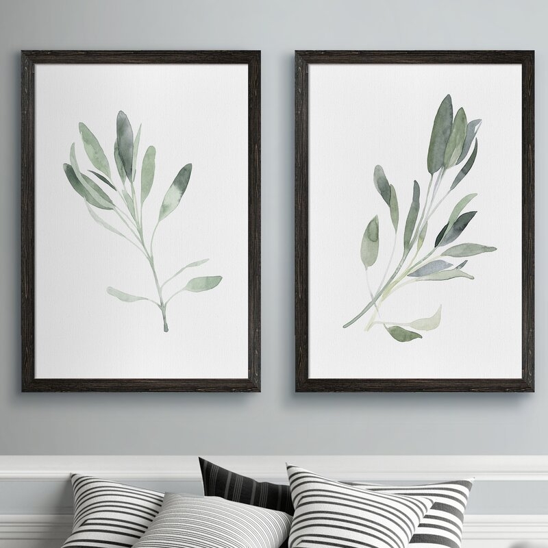 'Simple Sage I' by Vincent Van Gogh - 2 Piece Picture Frame Painting Print Set (Set of 2) - Image 1