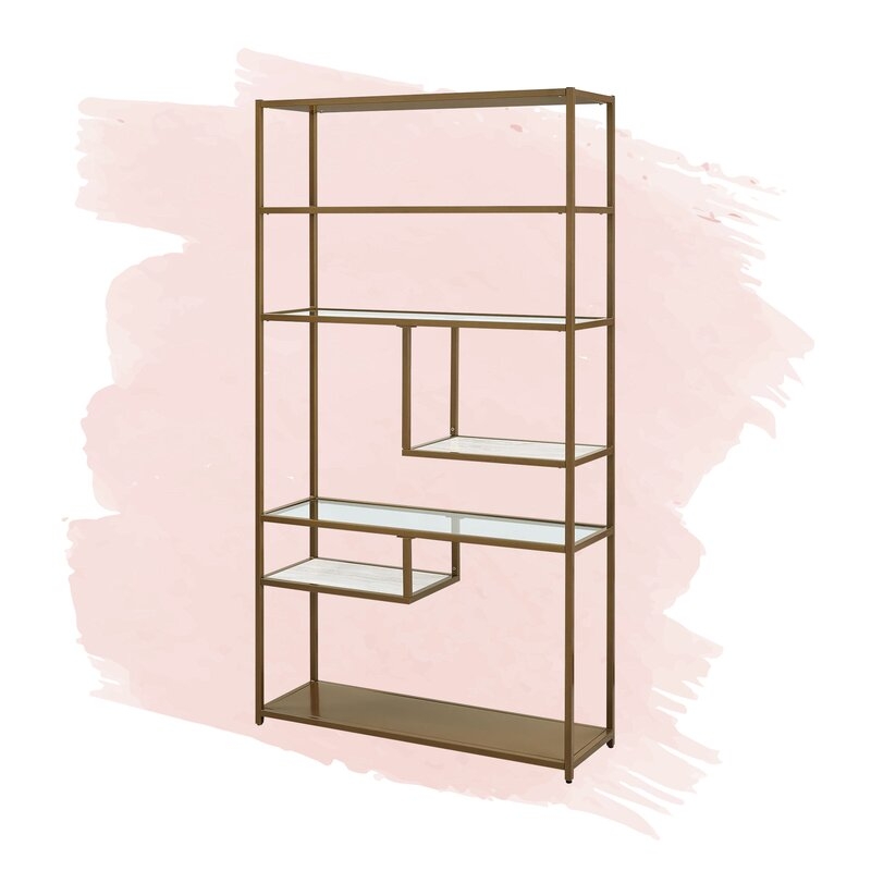 Lilyana 72'' H x 40'' W Steel Geometric Bookcase - Image 1