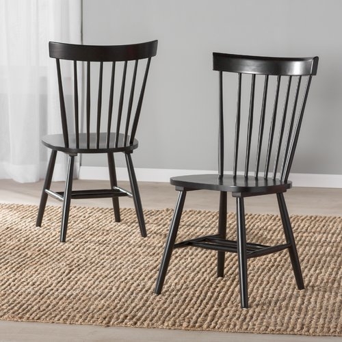 Roudebush Solid Wood Dining Chair (2 included) // Black - Image 1