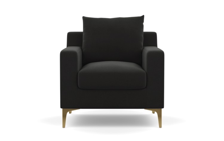 Sloan Chairs with Petite in Shadow Fabric with Brass Legs - Image 0