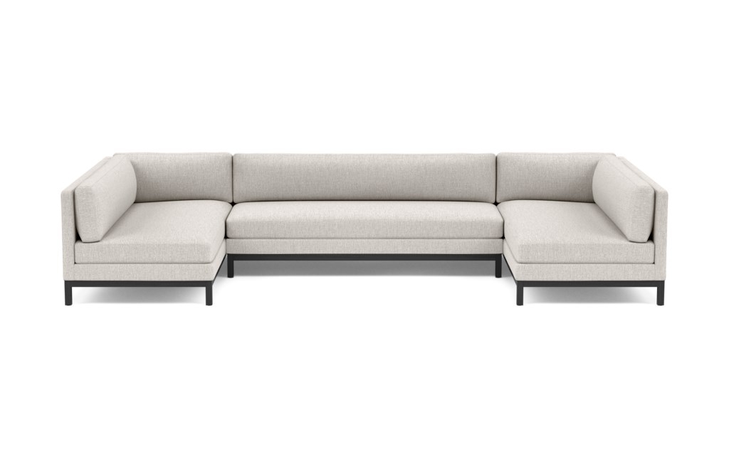JASPER U-Sectional Sofa in Wheat with Matte Black Solid Wood Rail - Image 0