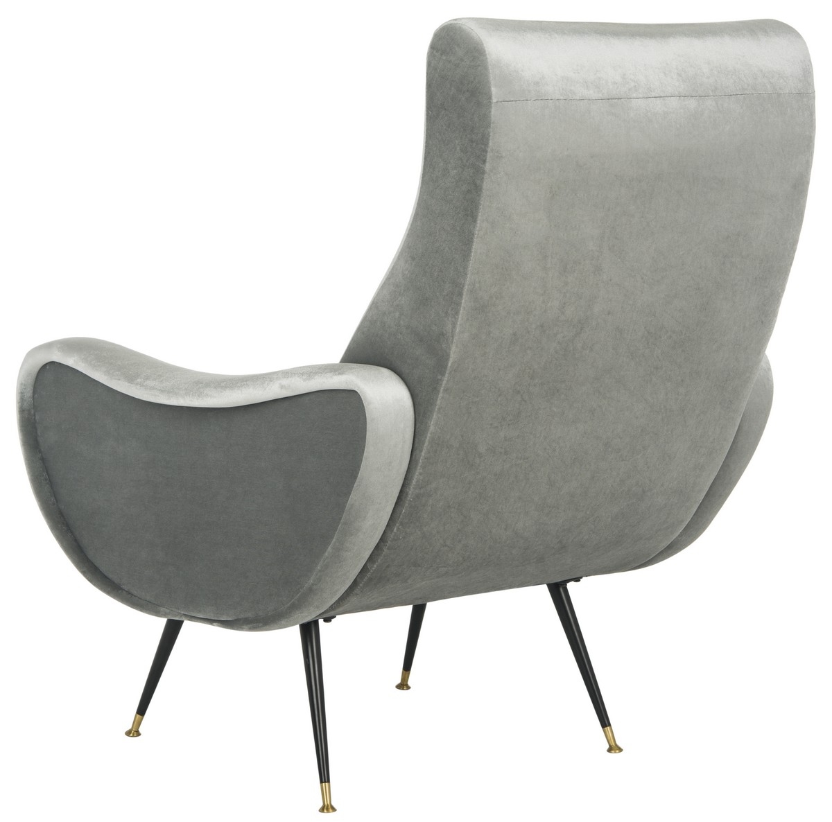 Elicia Velvet Retro Mid Centry Accent Chair - Light Grey - Arlo Home - Image 2