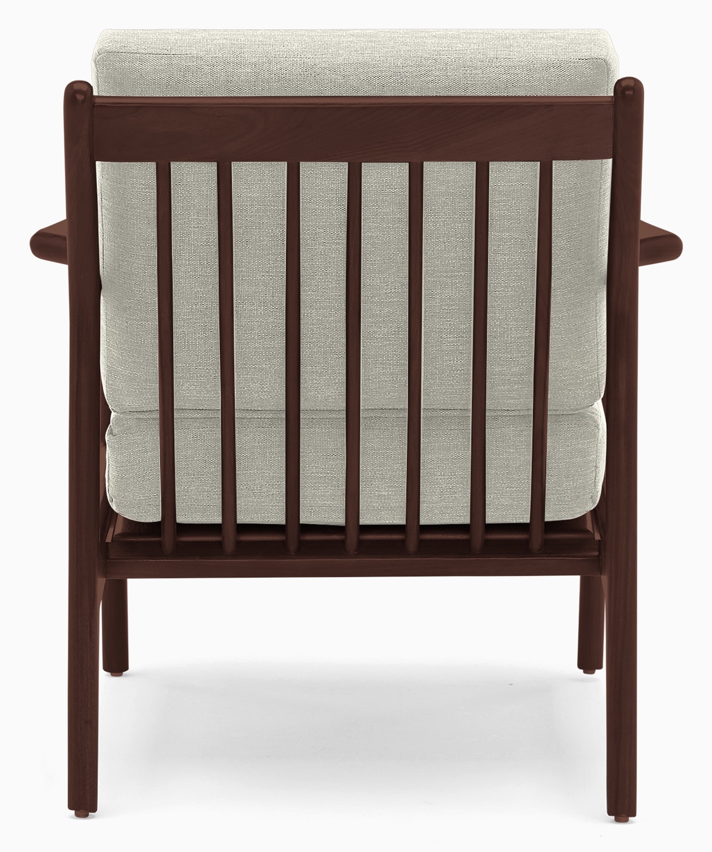 White Collins Mid Century Modern Chair - Nico Oyster - Walnut - Image 4