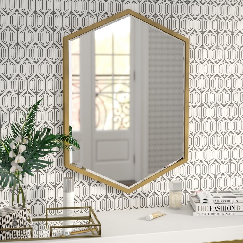 Cherine Hexagon Glam Accent Mirror - Image 1