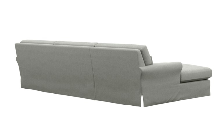 MAXWELL SLIPCOVERED Sofa with Left Chaise in Ecru Monochromatic Plush - Matte Black with Brass Cap Stiletto Leg - Image 3