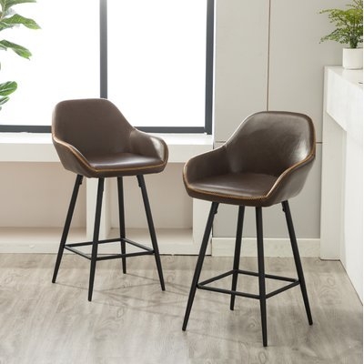Willow Counter Stool (Set of 2) - Brown - Image 0