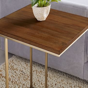 Streamline C-Side Table, Dark Walnut, Light Bronze - Image 4