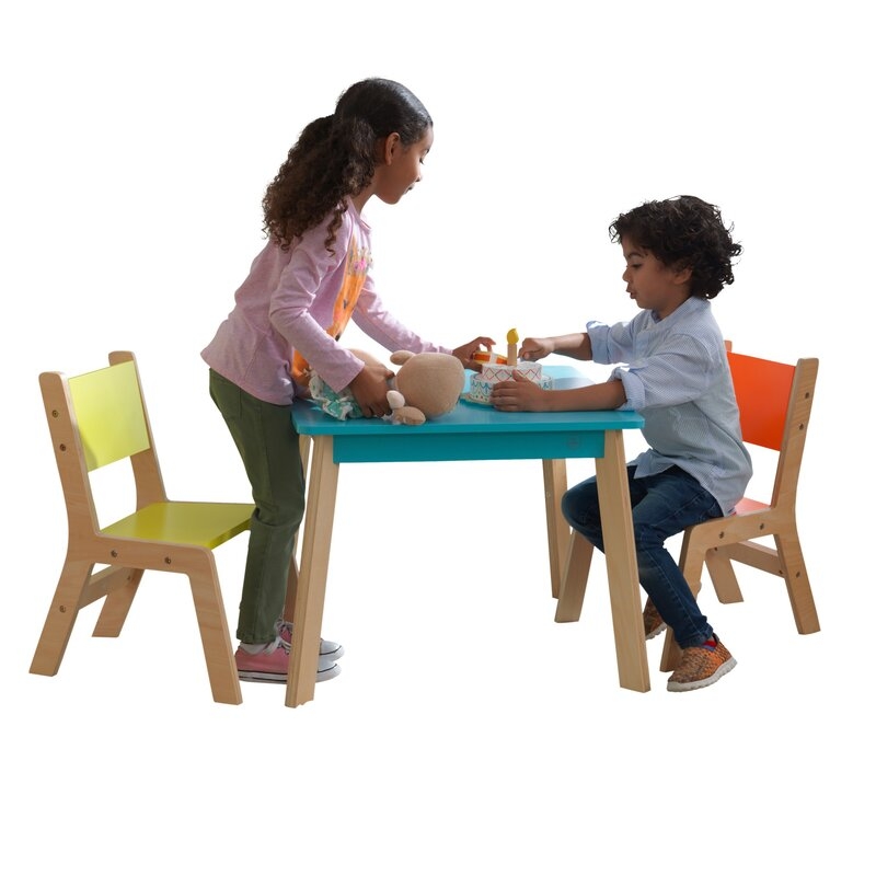 Modern Kids 3 Piece Writing Table and Chair Set - Image 1