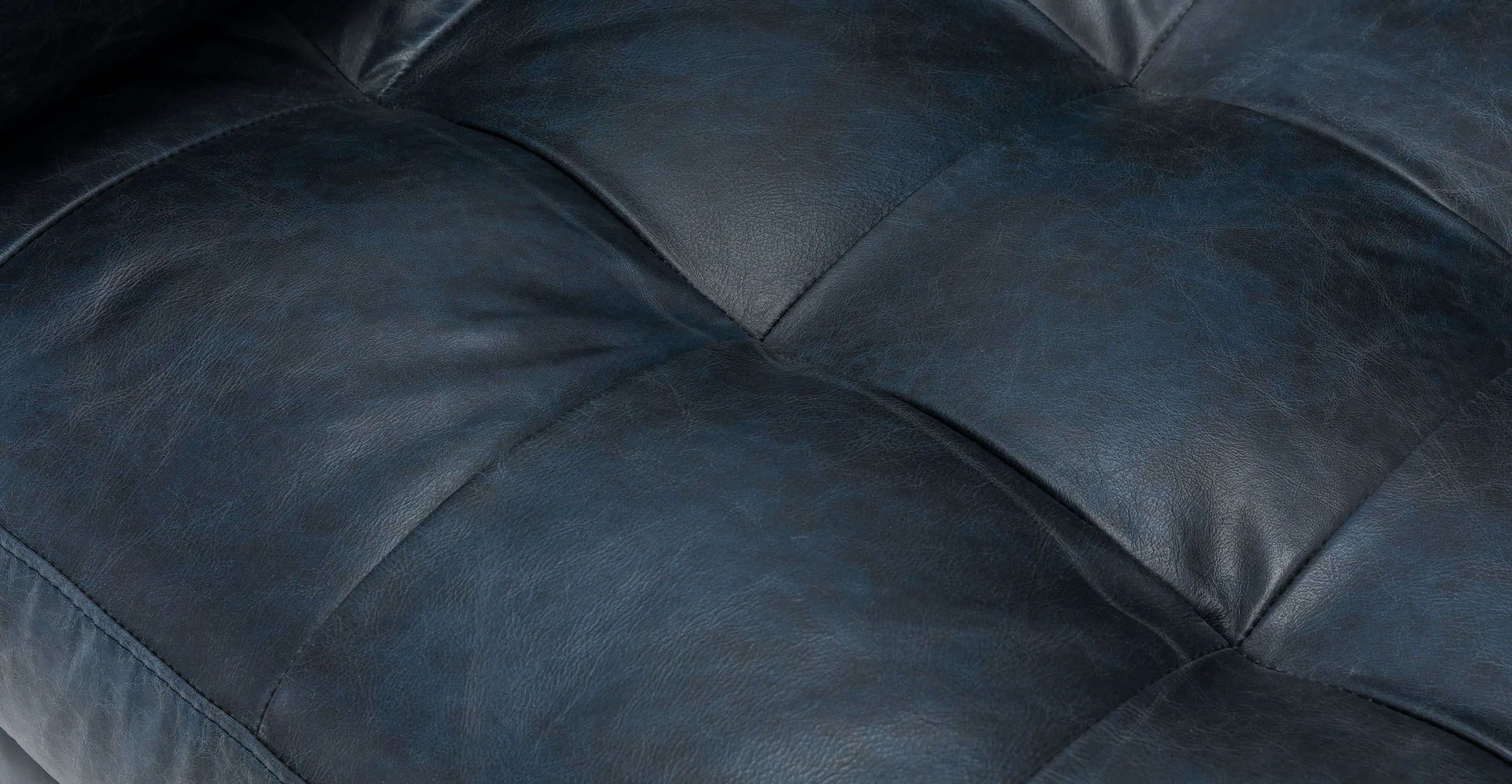 Sven 88" Tufted Leather Sofa - Oxford Blue - Image 10