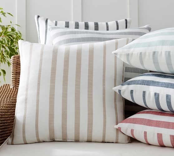 Leandra Reversible Striped Indoor/Outdoor Pillow - Image 1