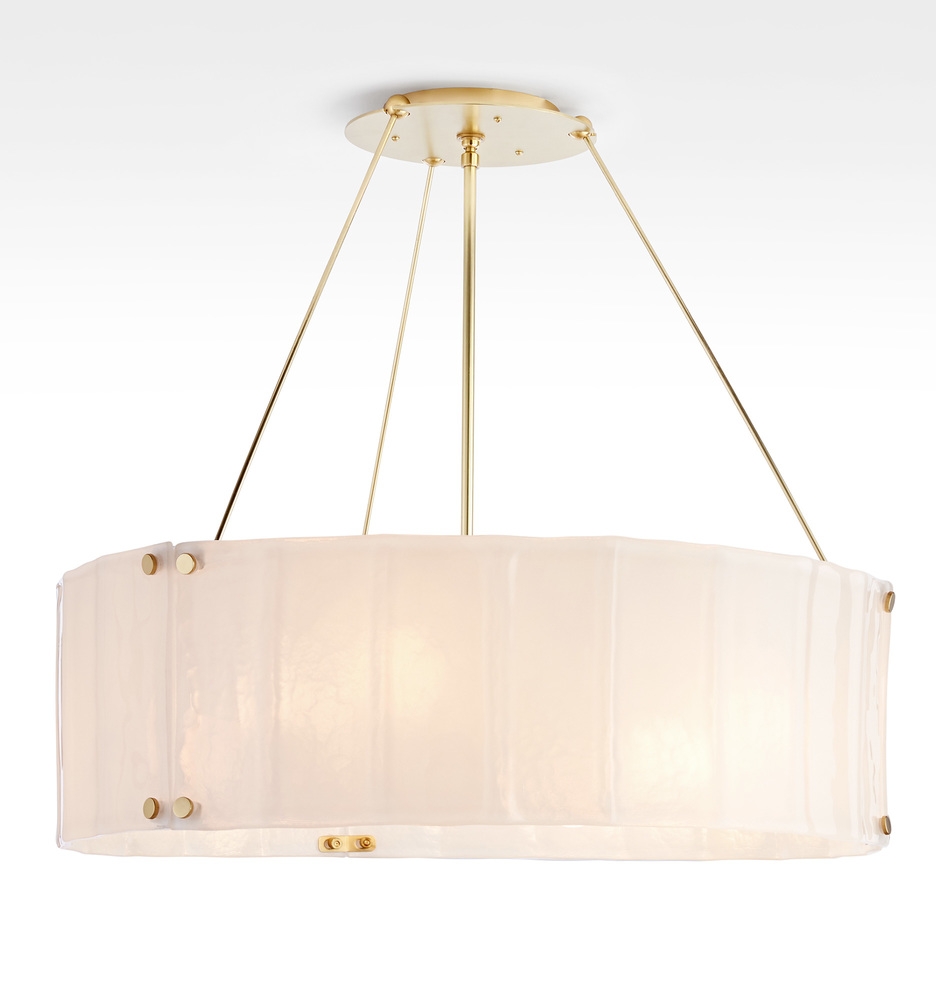 Willamette 32" Aged White Fluted Chandelier - Image 0