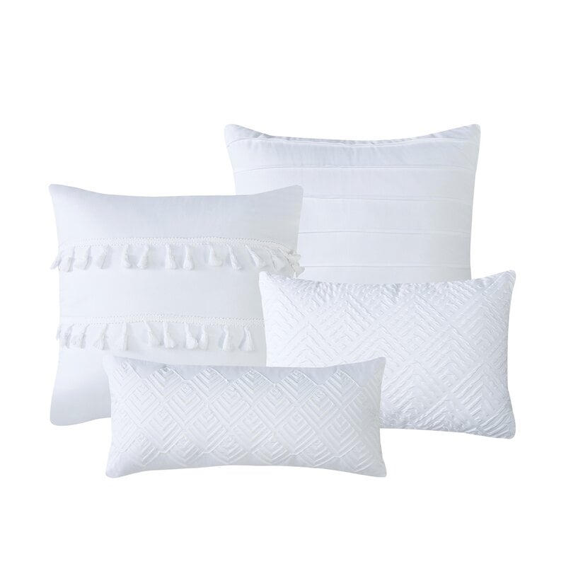Oslo White Microfiber 7 Piece Comforter Set - Image 1