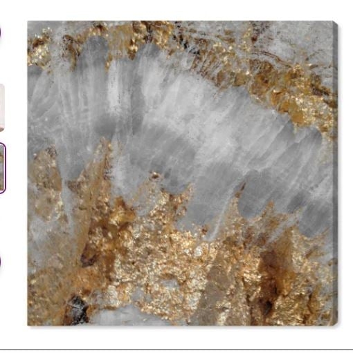 Abstract Adore Gold Geode Crystals - Picture Frame Graphic Art Print on Paper - Image 0