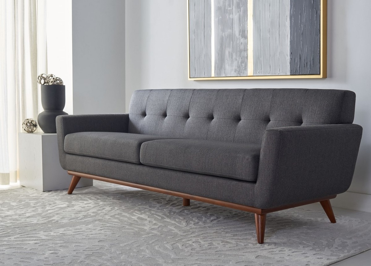 Egil Linen Tufted Sofa, Slate Gray - Image 6