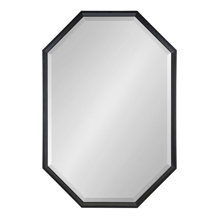Botello Elongated Octagon Modern Beveled Accent Mirror - Black - Image 1