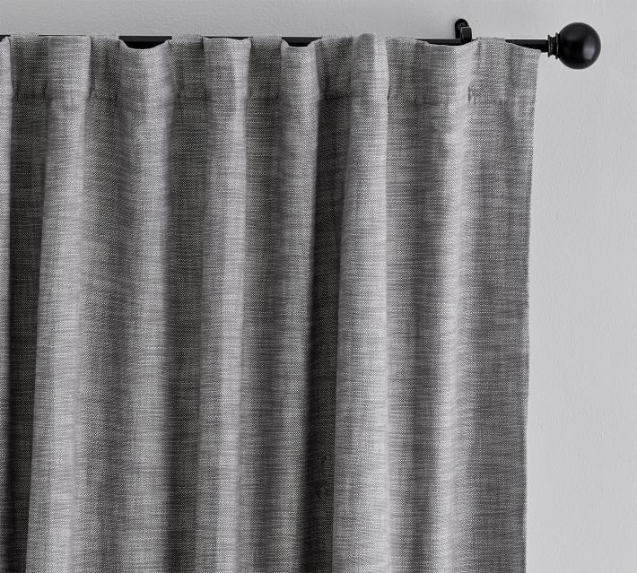 Seaton Textured Cotton Blackout Curtain, 96", Flagstone - Image 2