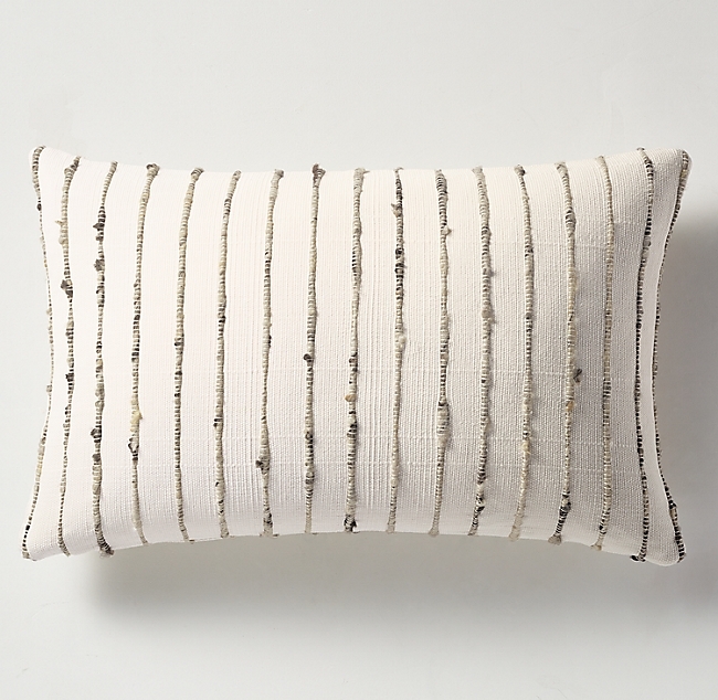 HANDWOVEN MARLED THIN PINSTRIPE PILLOW COVER BY AZULINA HOME - LUMBAR - Image 0